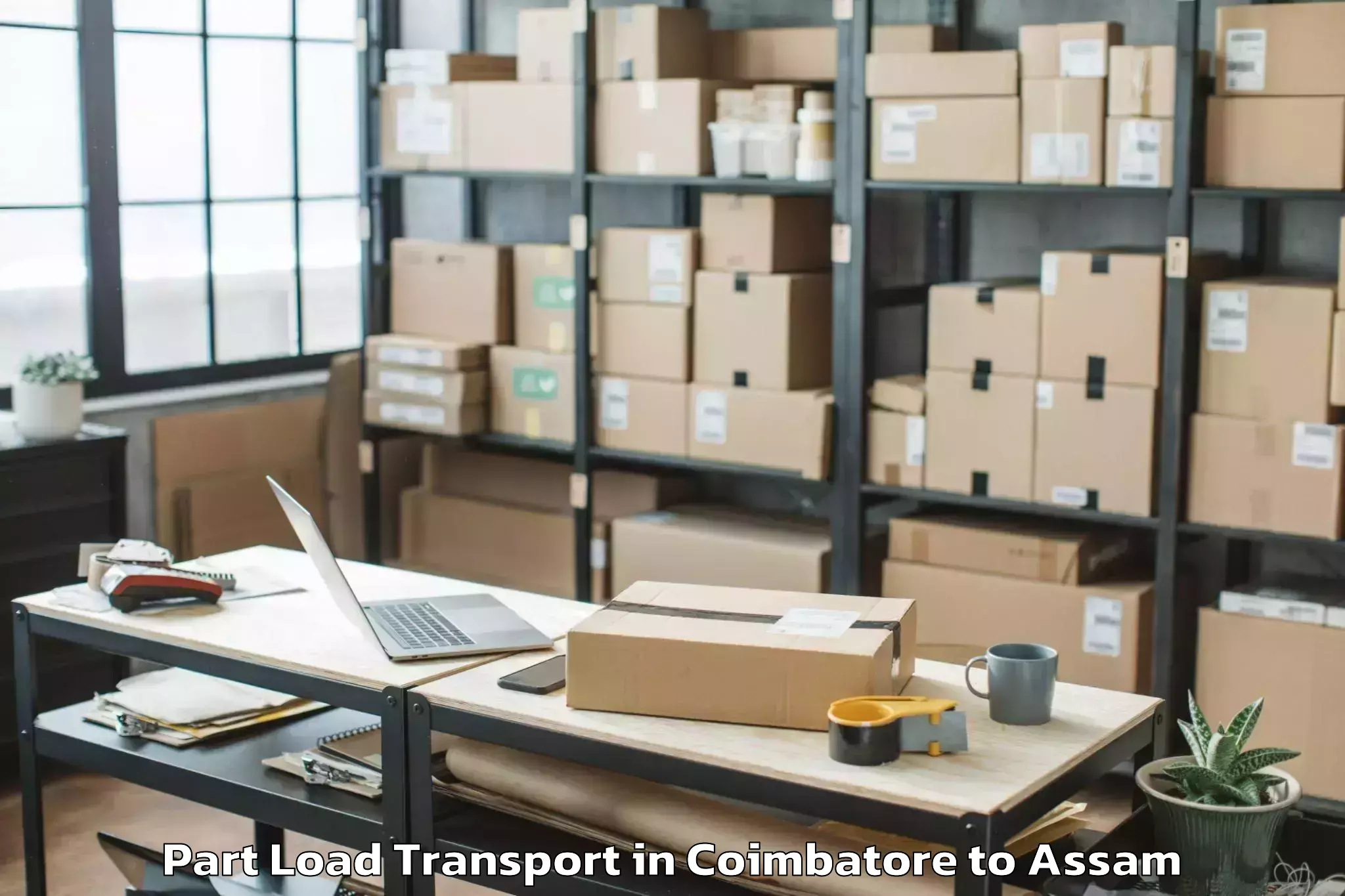 Easy Coimbatore to Gossaigaon Part Load Transport Booking